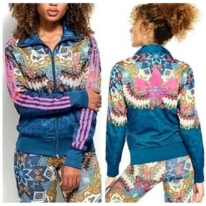Adidas x Farm Rio Borbomix Blue Butterfly Floral Thunderbird Track
Jacket Large